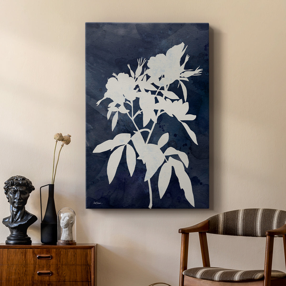 Indigo Botanical I Revisited - Canvas Art Print
