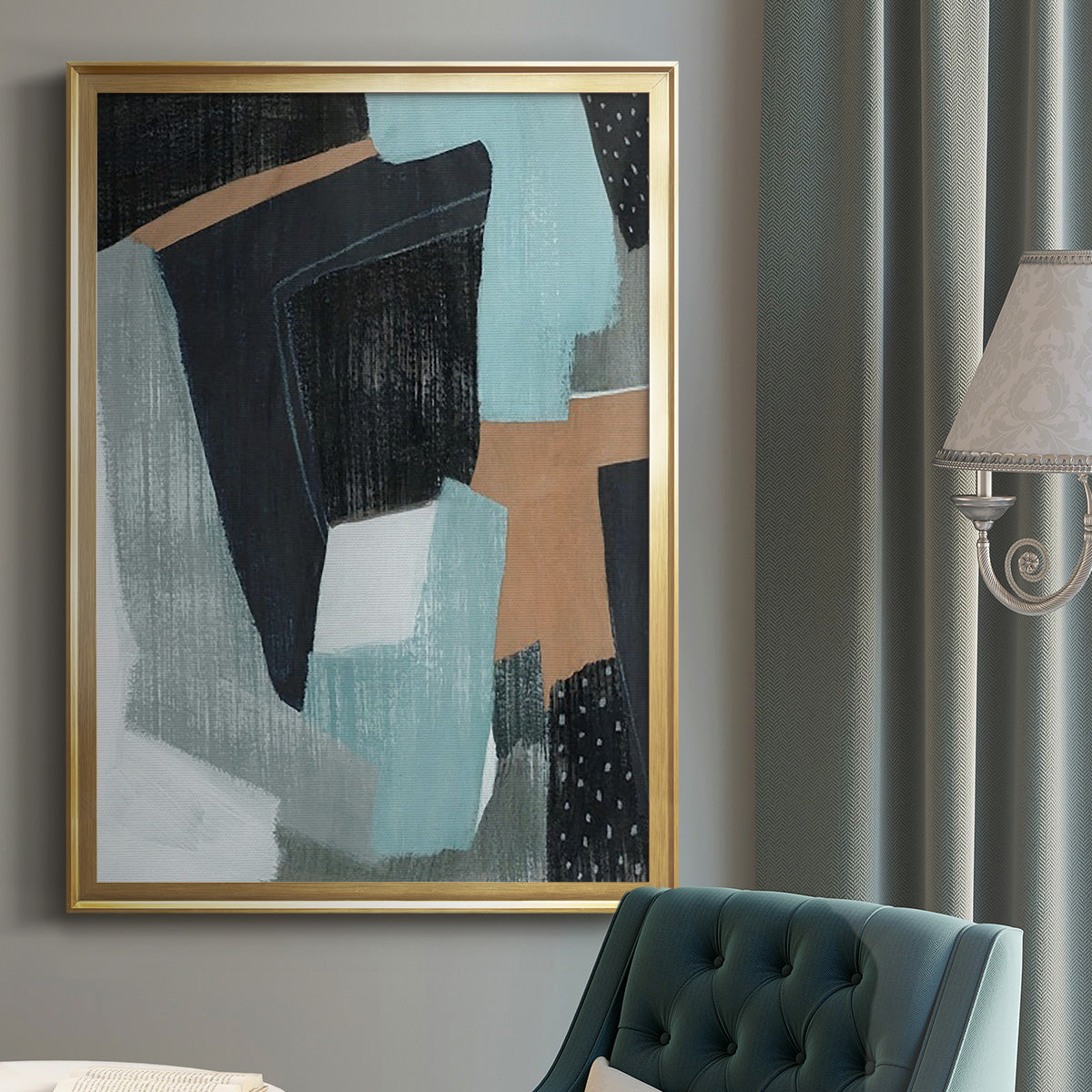 Tangerine Lagoon II - Modern Framed Canvas Print