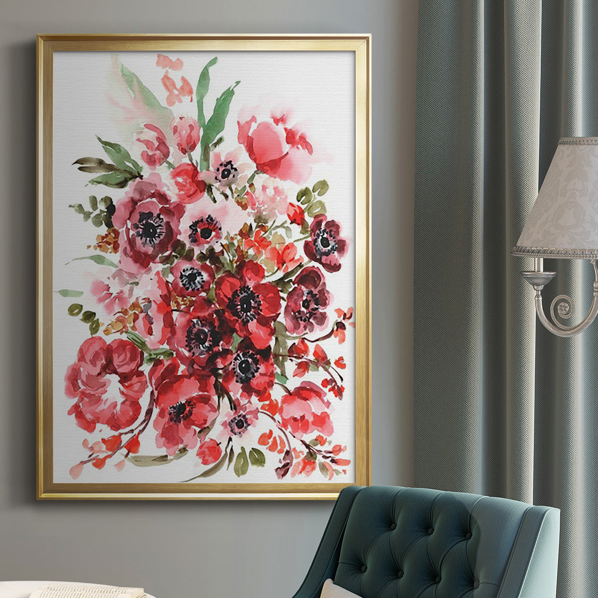 Icelandic Poppies II - Modern Framed Canvas Print