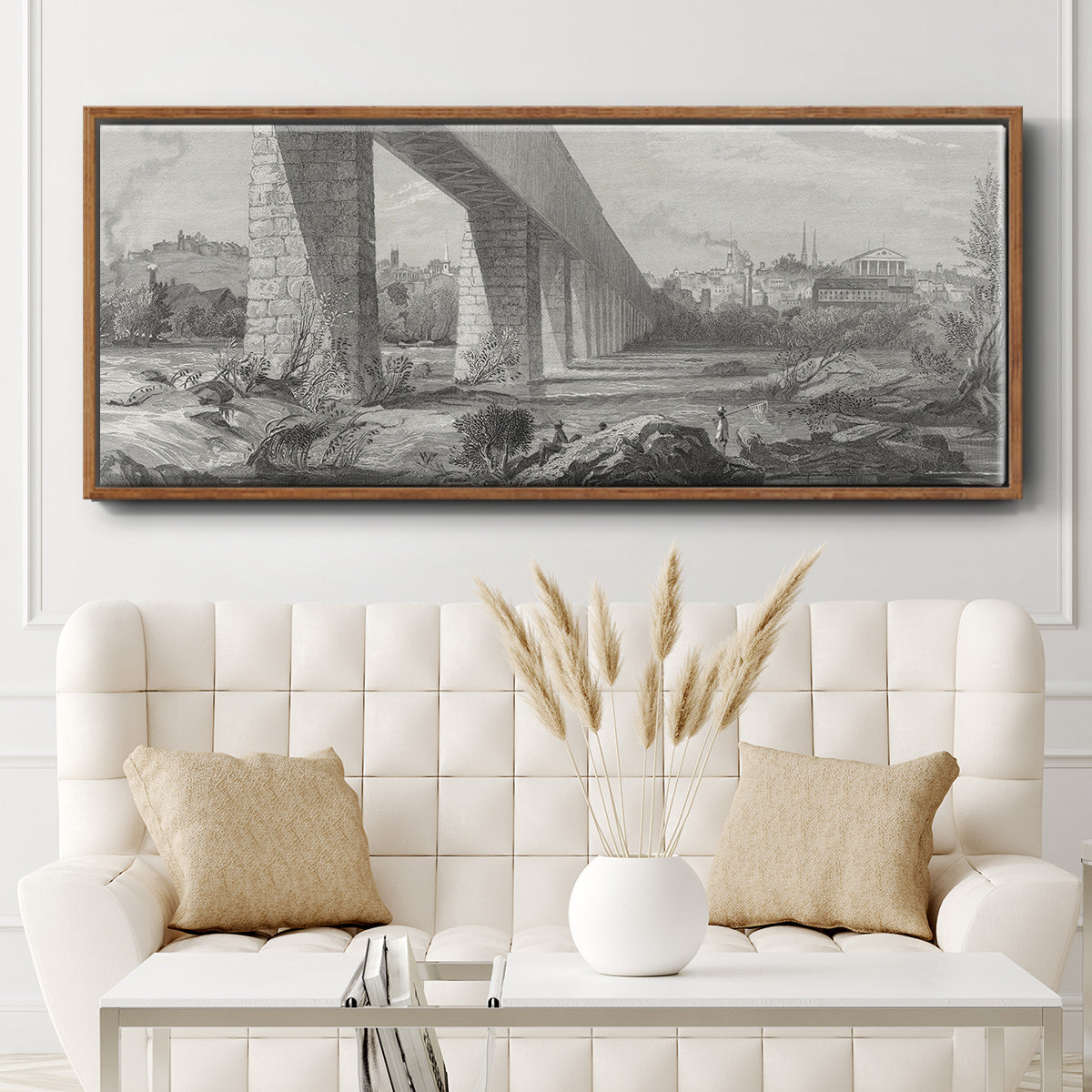 Richmond from the James - Floater Framed Canvas Print