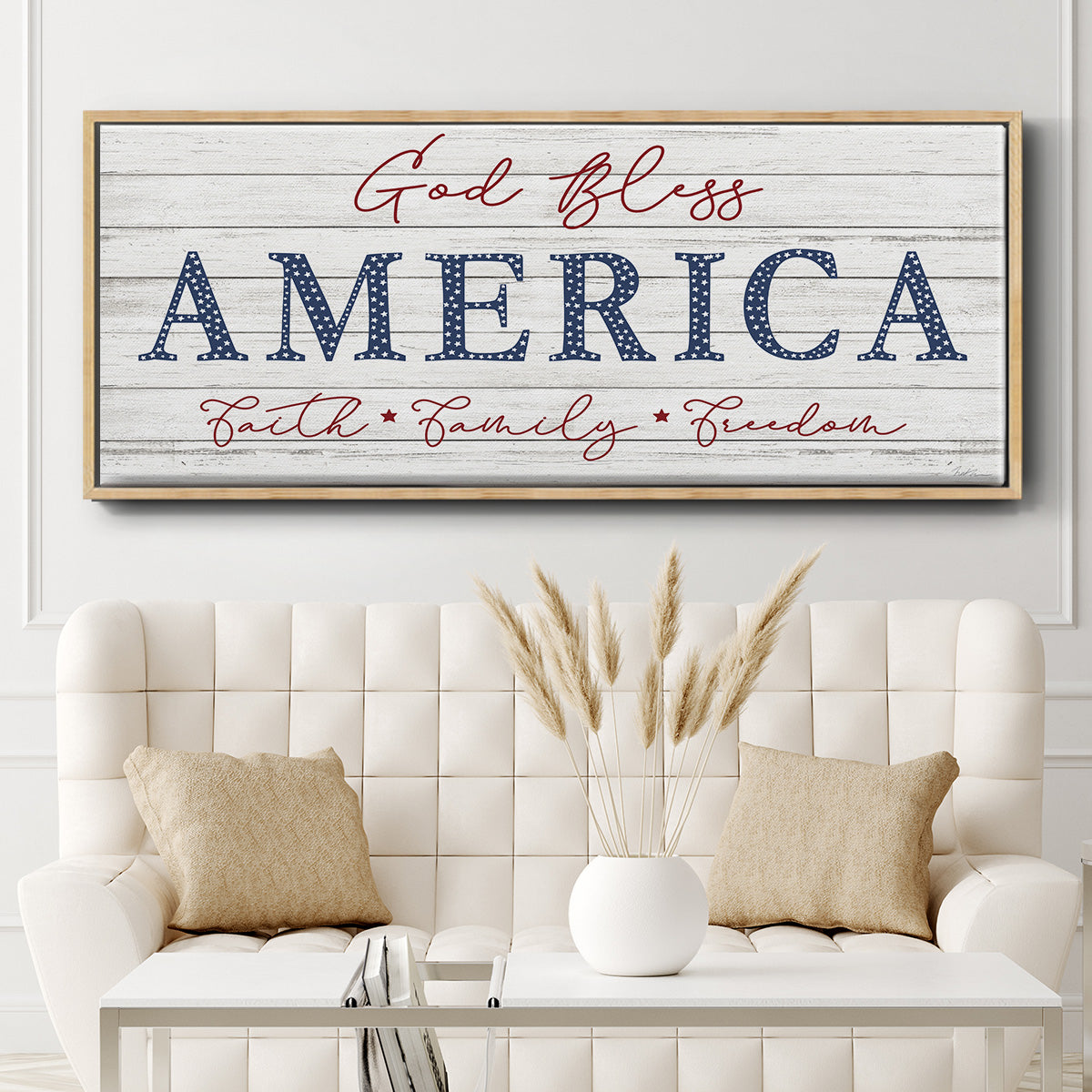 God Bless America - Floater Framed Canvas Print