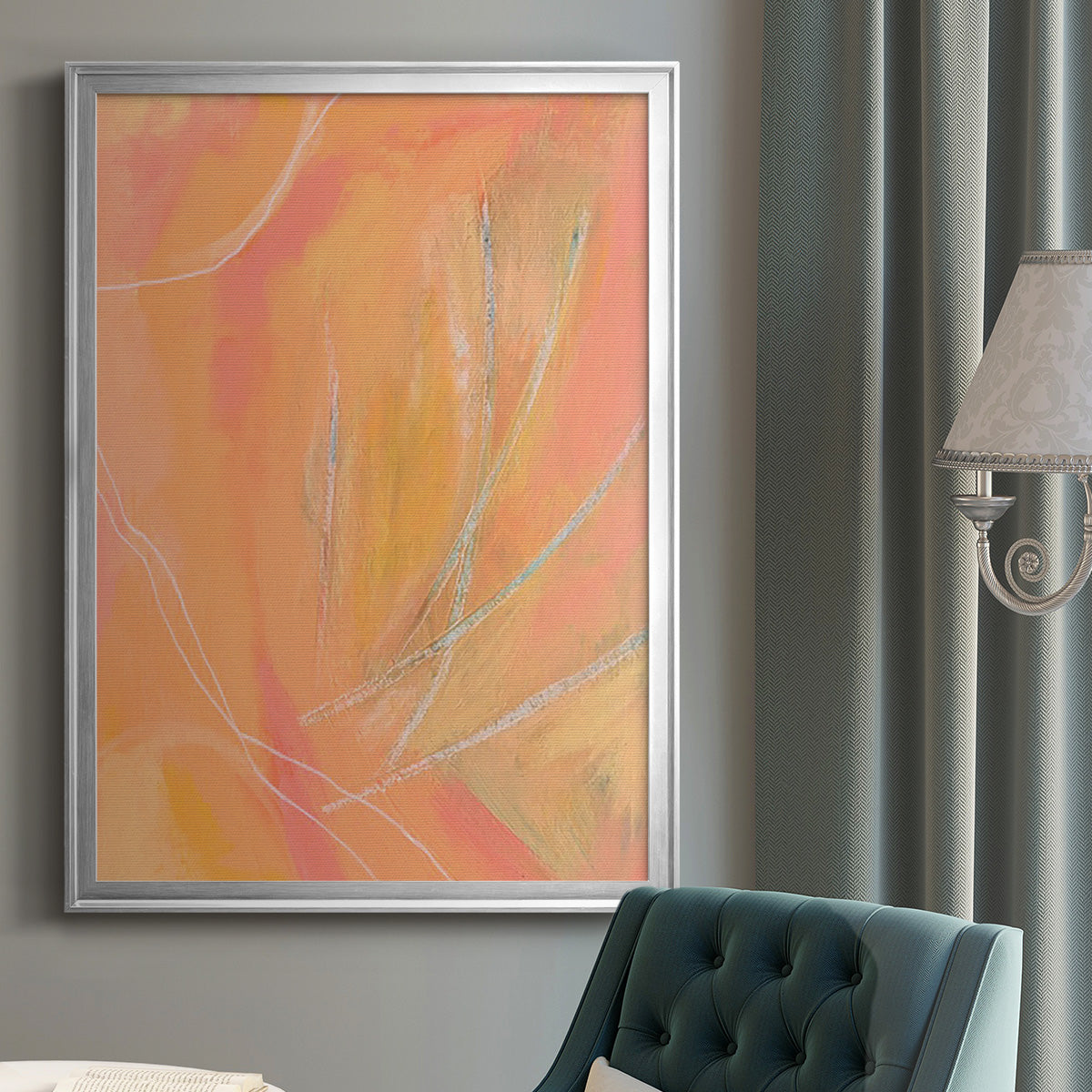 Peach Bliss II - Modern Framed Canvas Print