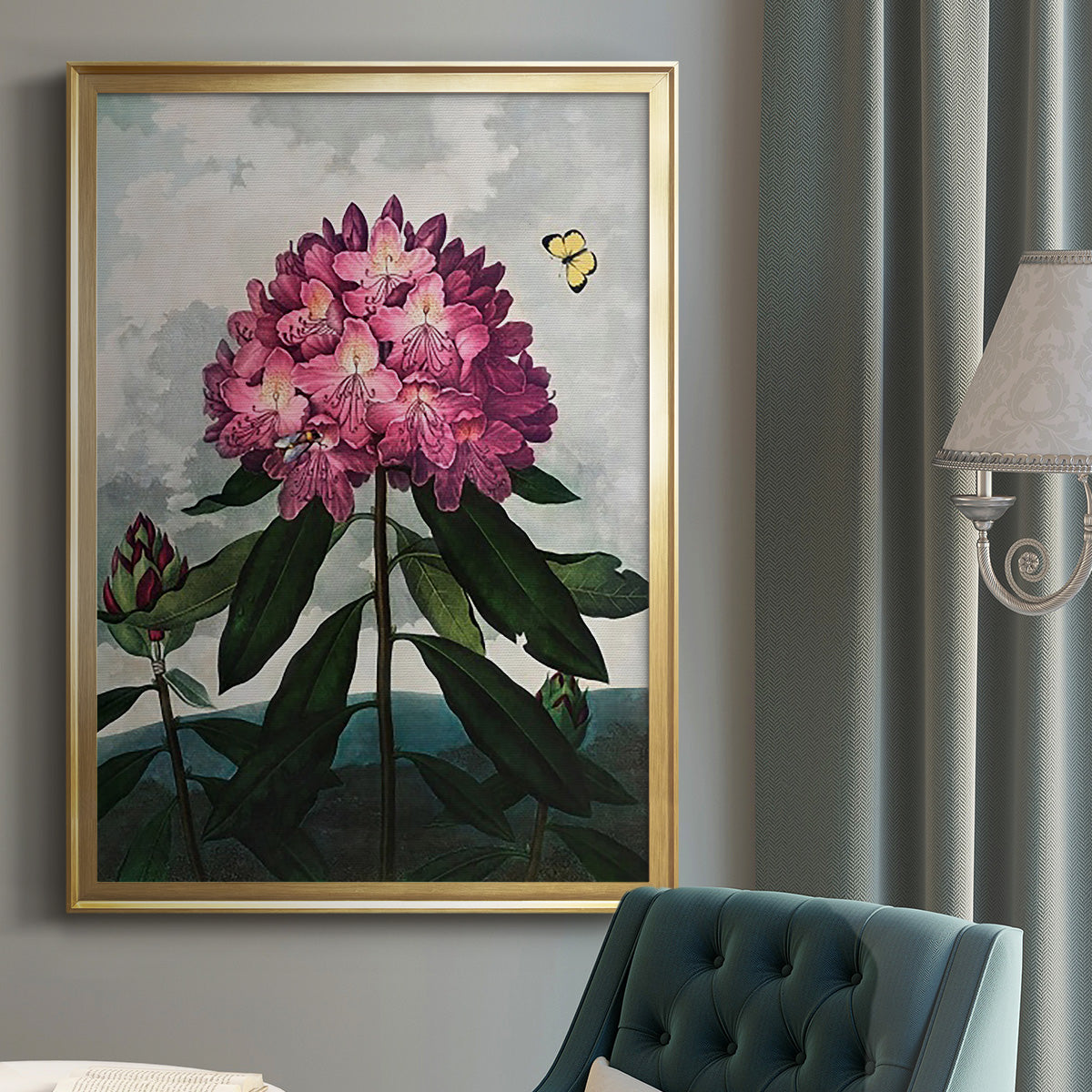 Temple of Flora X - Modern Framed Canvas Print