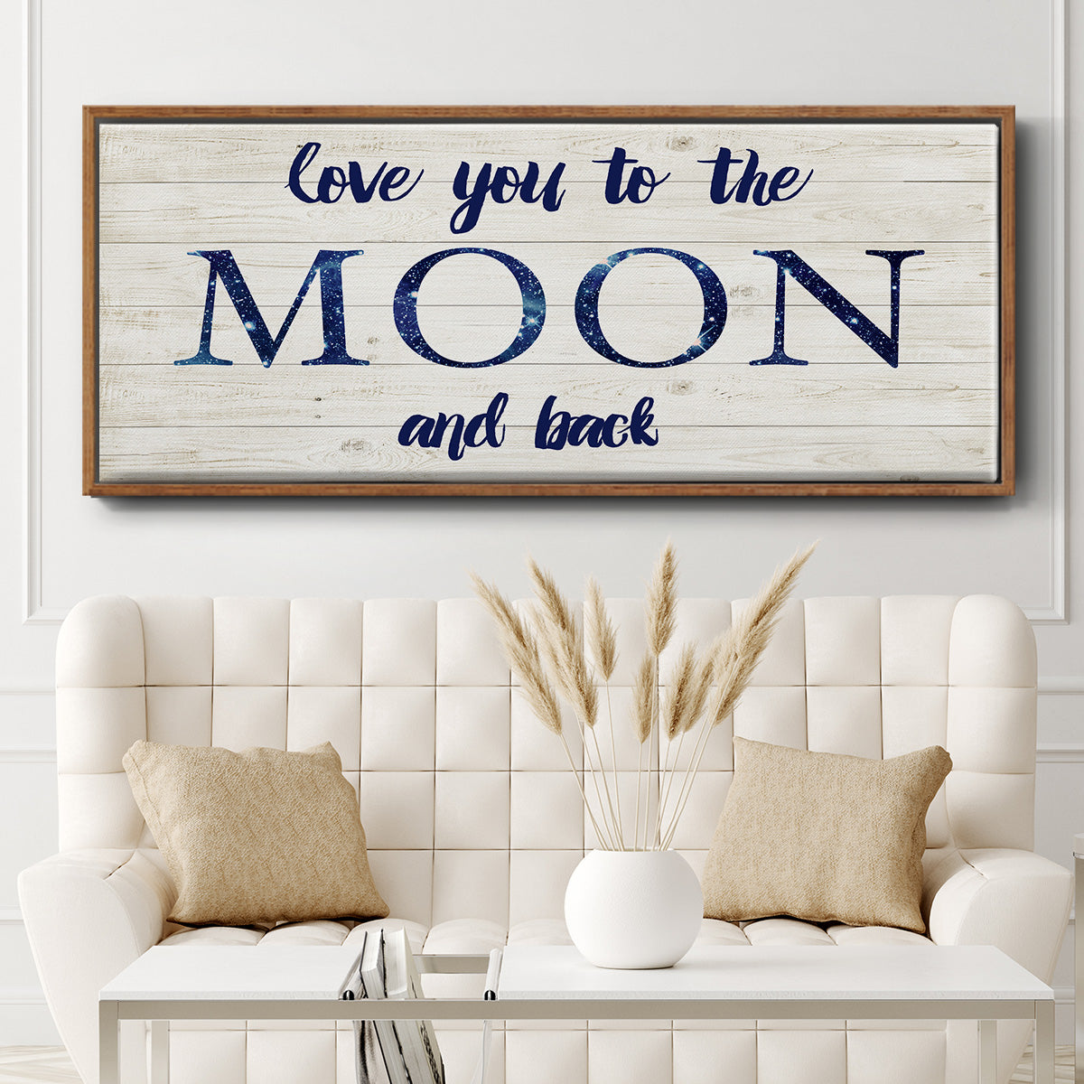Moon and Back - Floater Framed Canvas Print