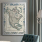Bordered Map of North America - Modern Framed Canvas Print
