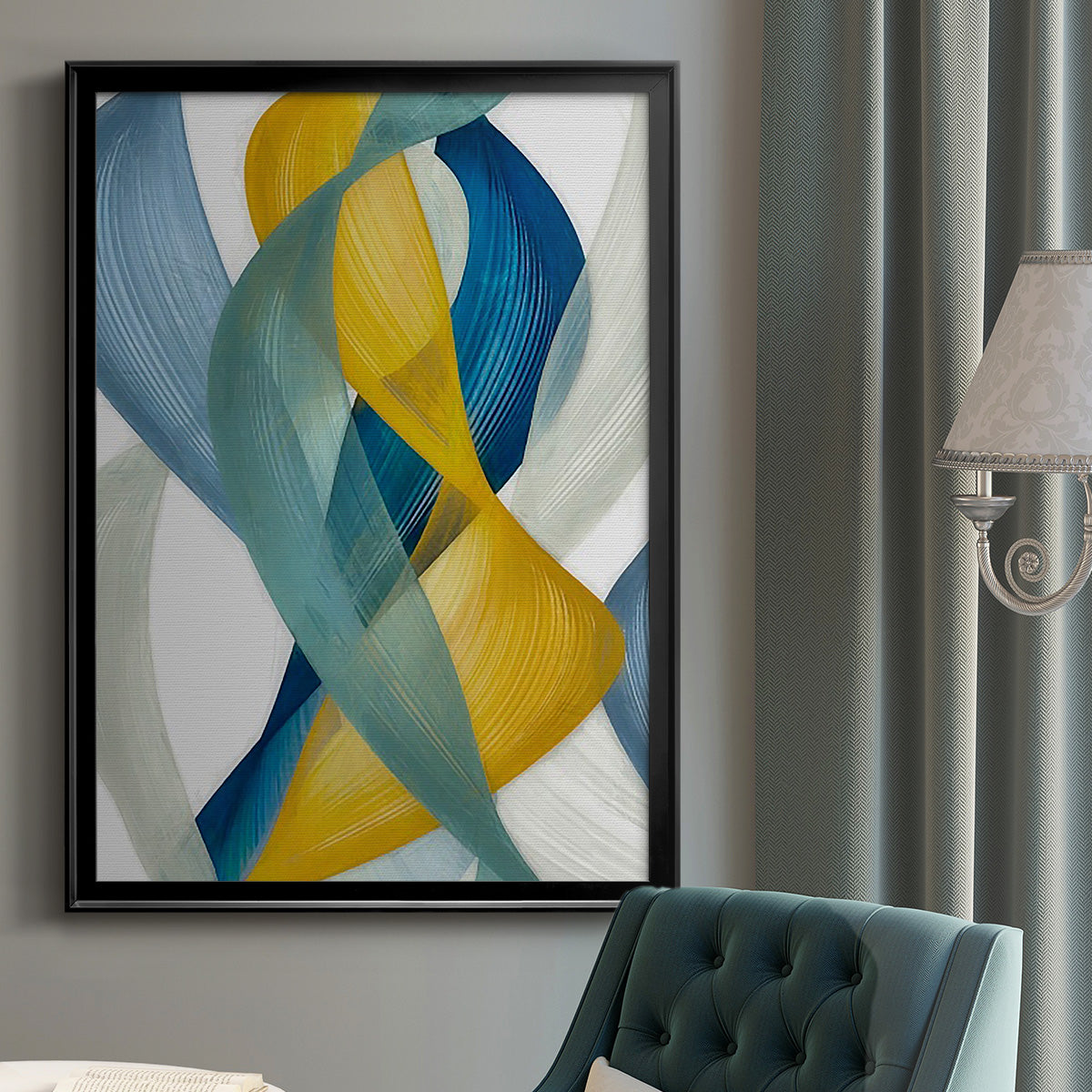 Horizontal Bands I - Modern Framed Canvas Print
