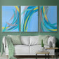 Circulating Flow I - Framed Premium Gallery Wrapped Canvas L Frame 3 Piece Set - Ready to Hang