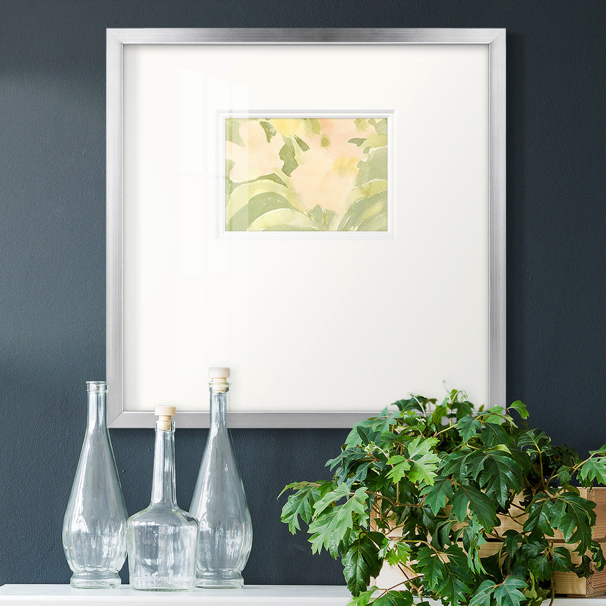 Verdant Floral Abstract II Premium Framed Print Double Matboard