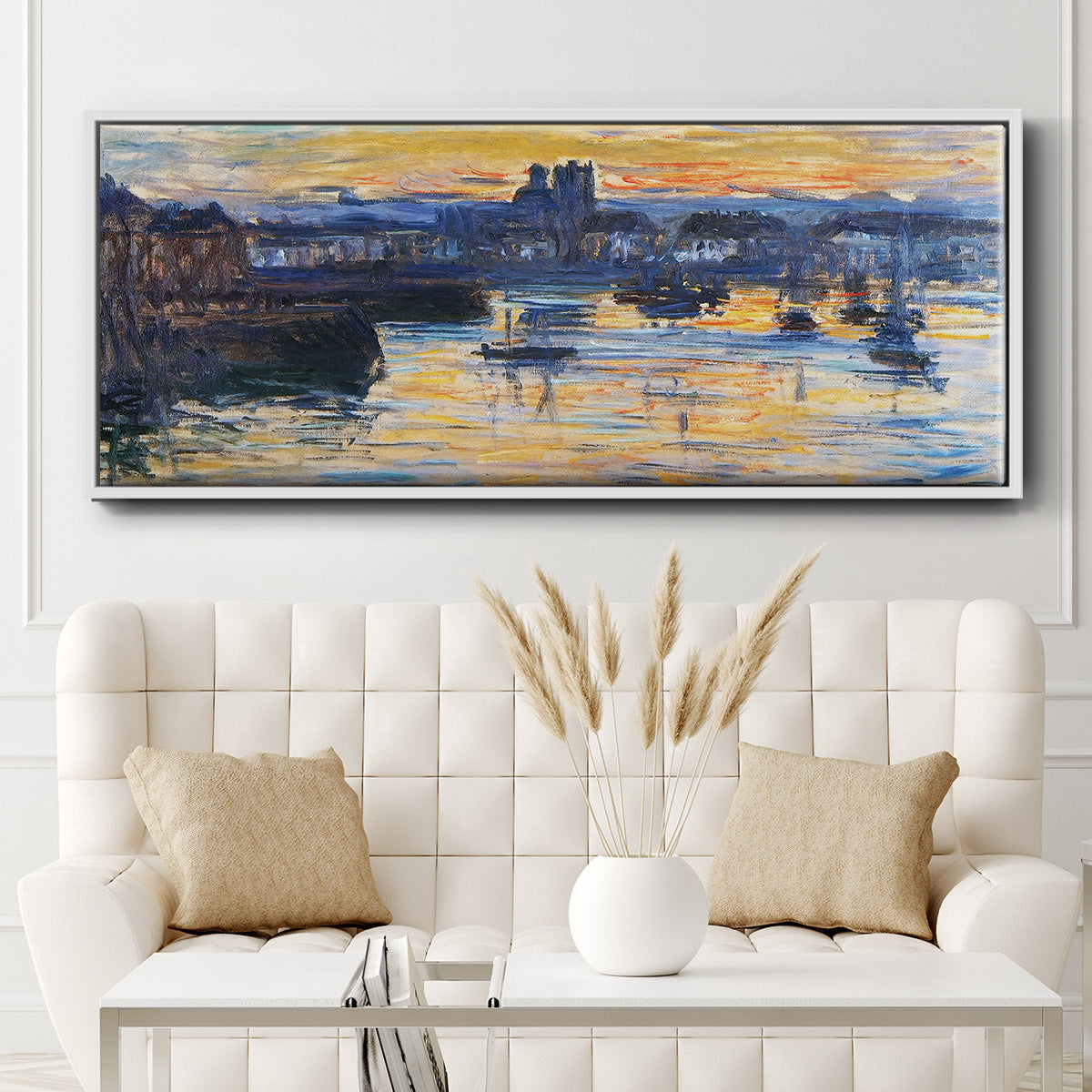 The Port of Dieppe, Evening, 1882 - Floater Framed Canvas Print