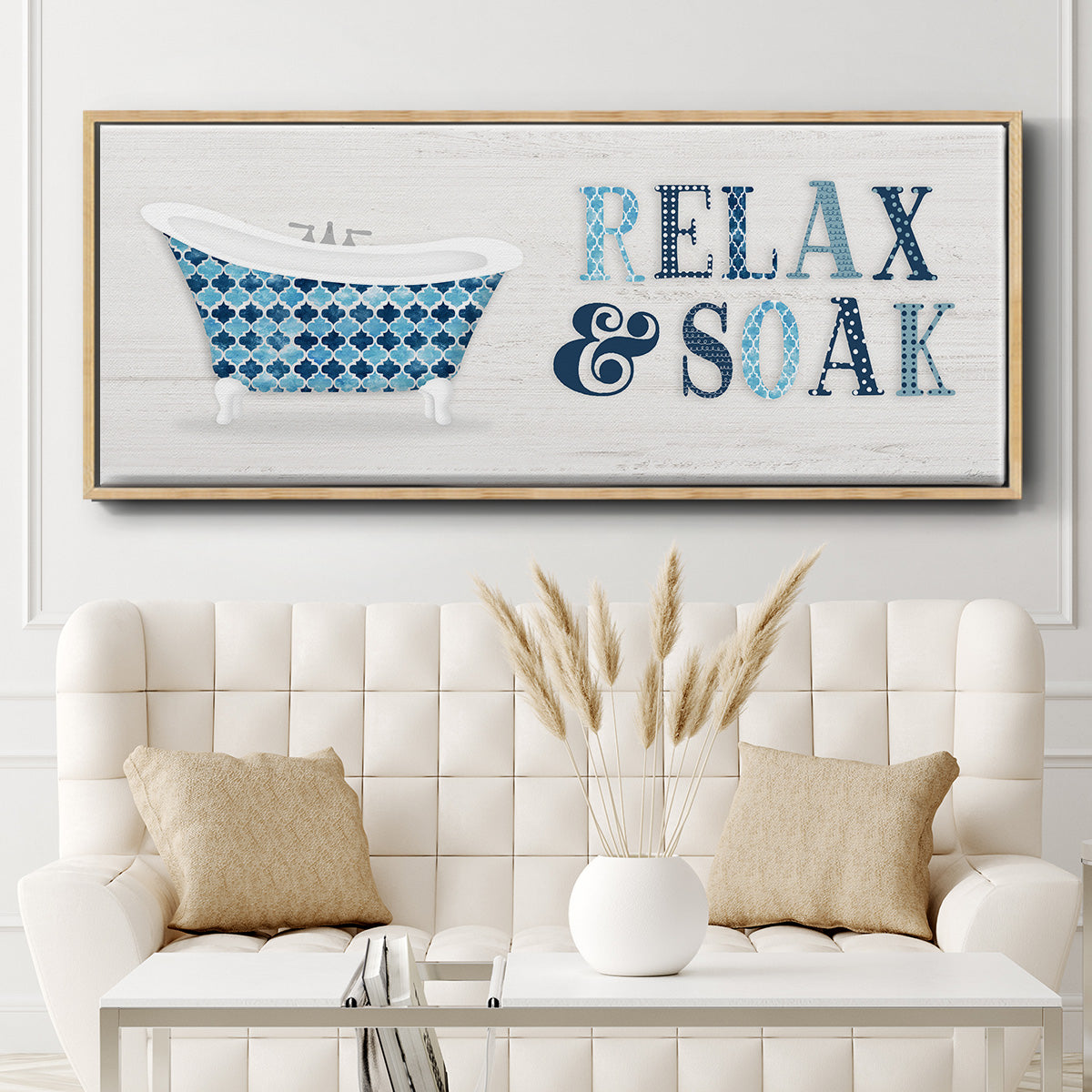 Relax and Soak - Floater Framed Canvas Print
