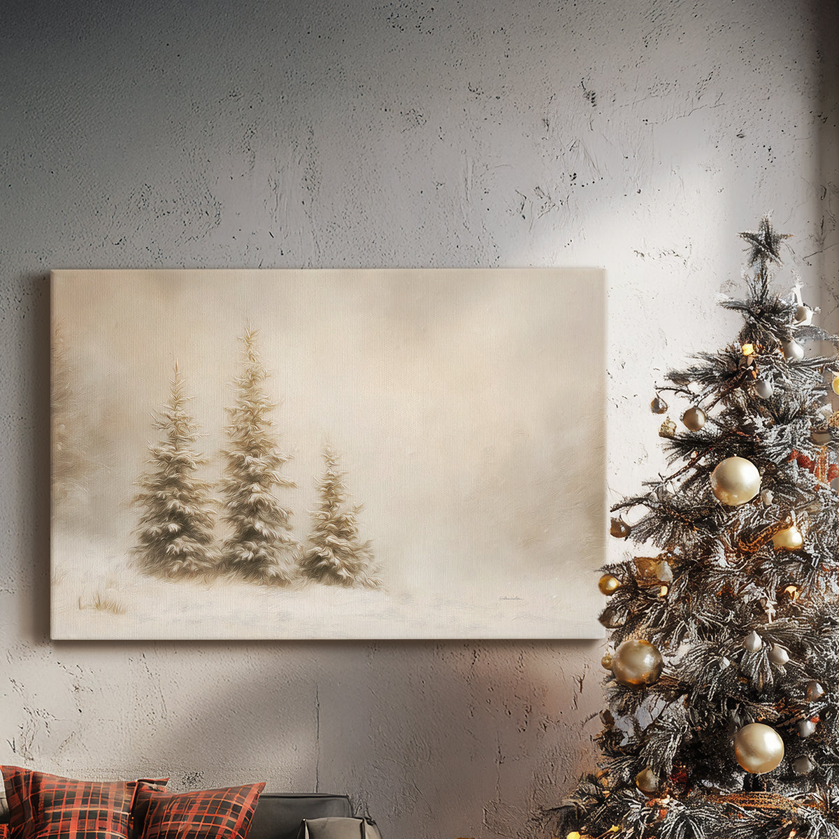 Yule of Tinsel-Gold Serenade - Canvas Art Print