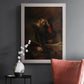 Classical religious portrait of Paul the Apostle by Rembrandt van Rijn in an ornate weathered white frame displayed in a dark-toned interior setting.