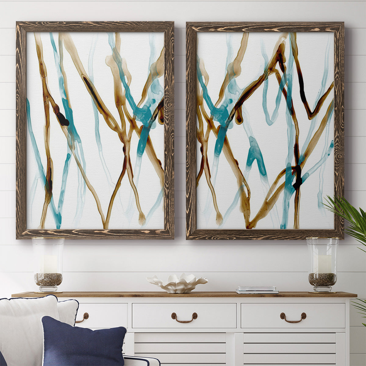 Runnel XVII - Premium Framed Canvas 2 Piece Set - Ready to Hang