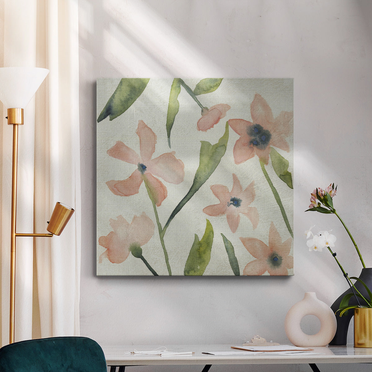 Blush Pink Blooms IV-Premium Gallery Wrapped Canvas - Ready to Hang