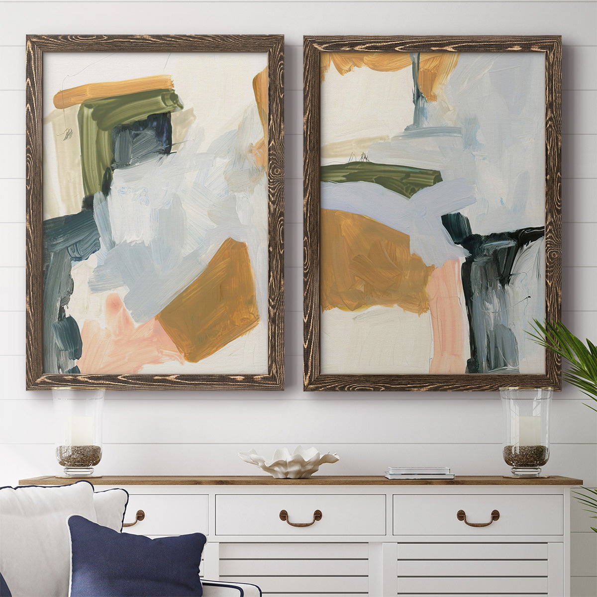 Palette Meld I - Premium Framed Canvas 2 Piece Set - Ready to Hang