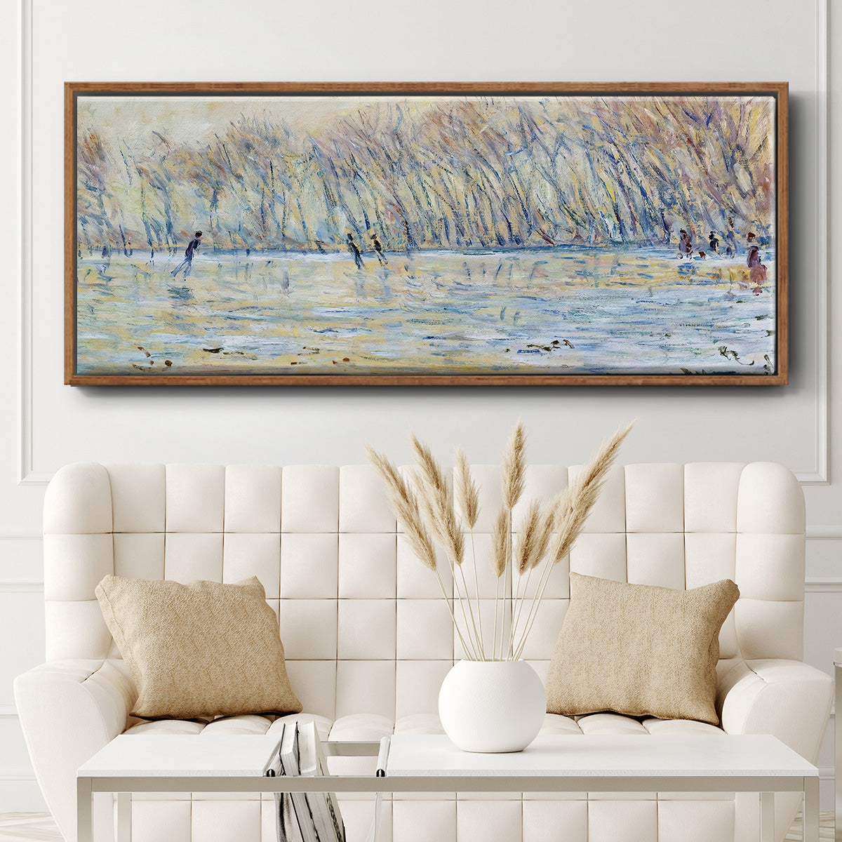 Skaters at Giverny, 1899 - Floater Framed Canvas Print