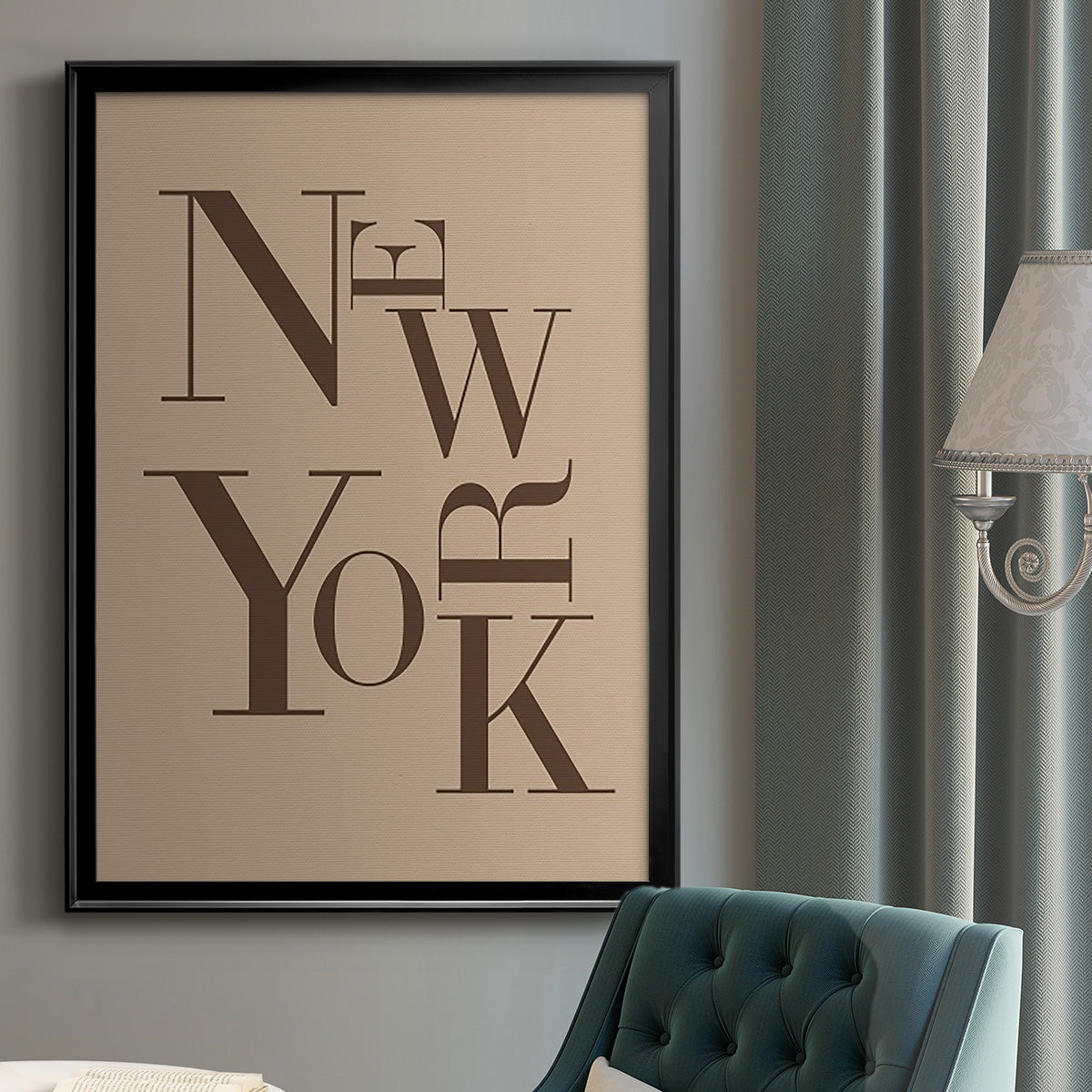 Neutral City Center Type I - Modern Framed Canvas Print