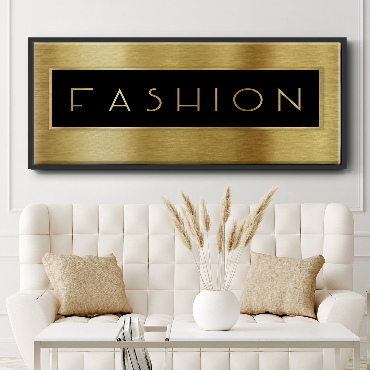 Gold Fashion - Floater Framed Canvas Print