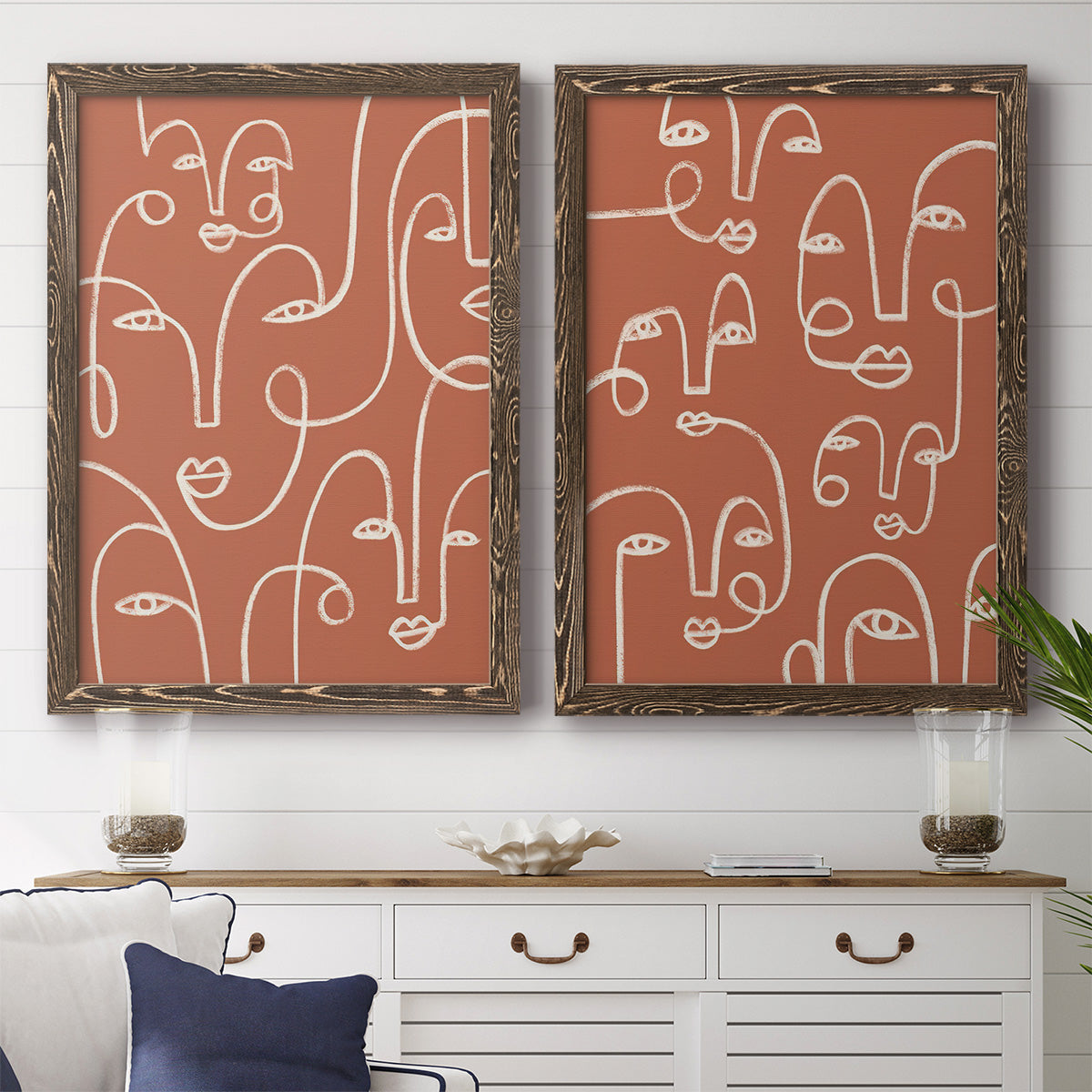 Connected Expressions I - Premium Framed Canvas 2 Piece Set - Ready to Hang