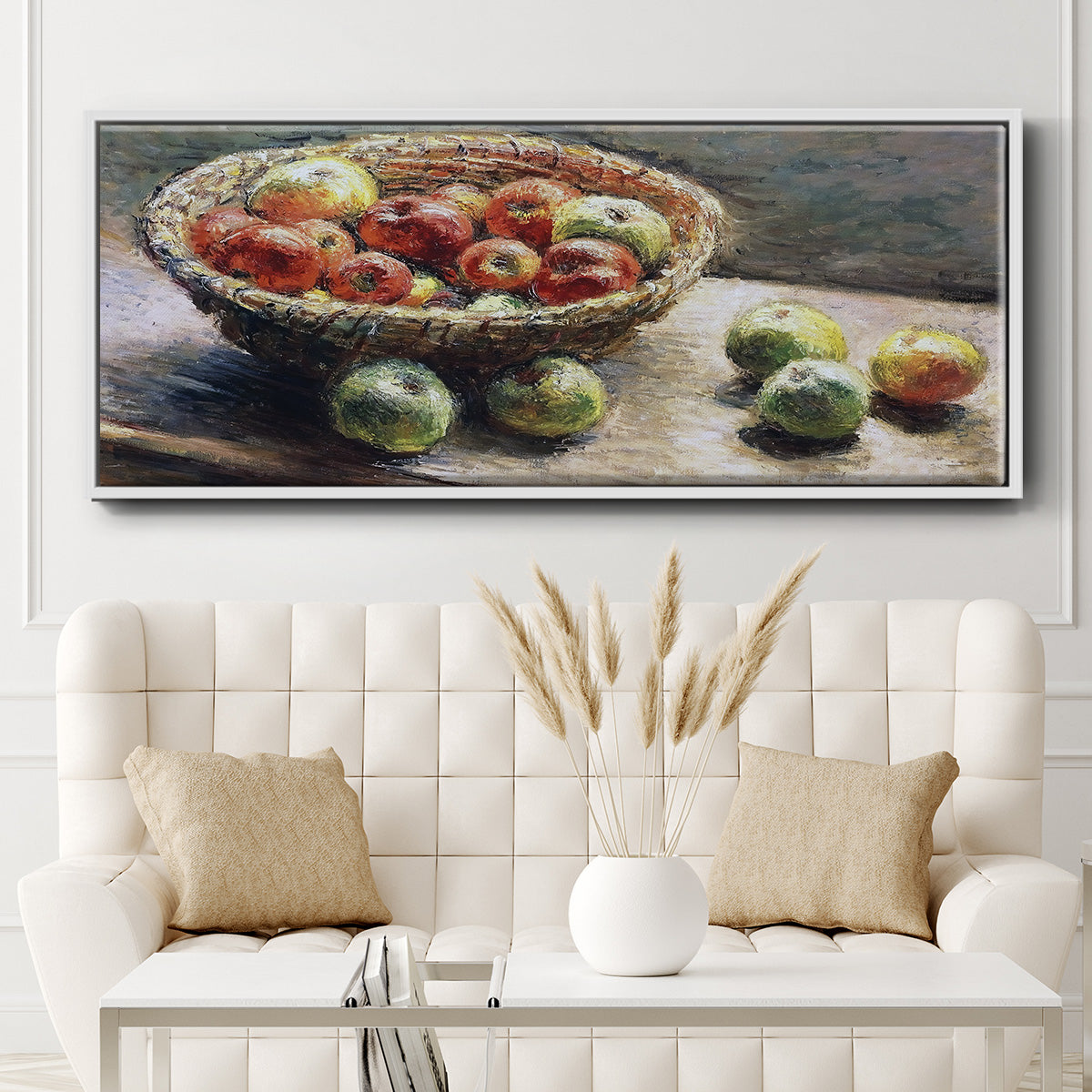 The Plate with Apples, 1880 - Floater Framed Canvas Print