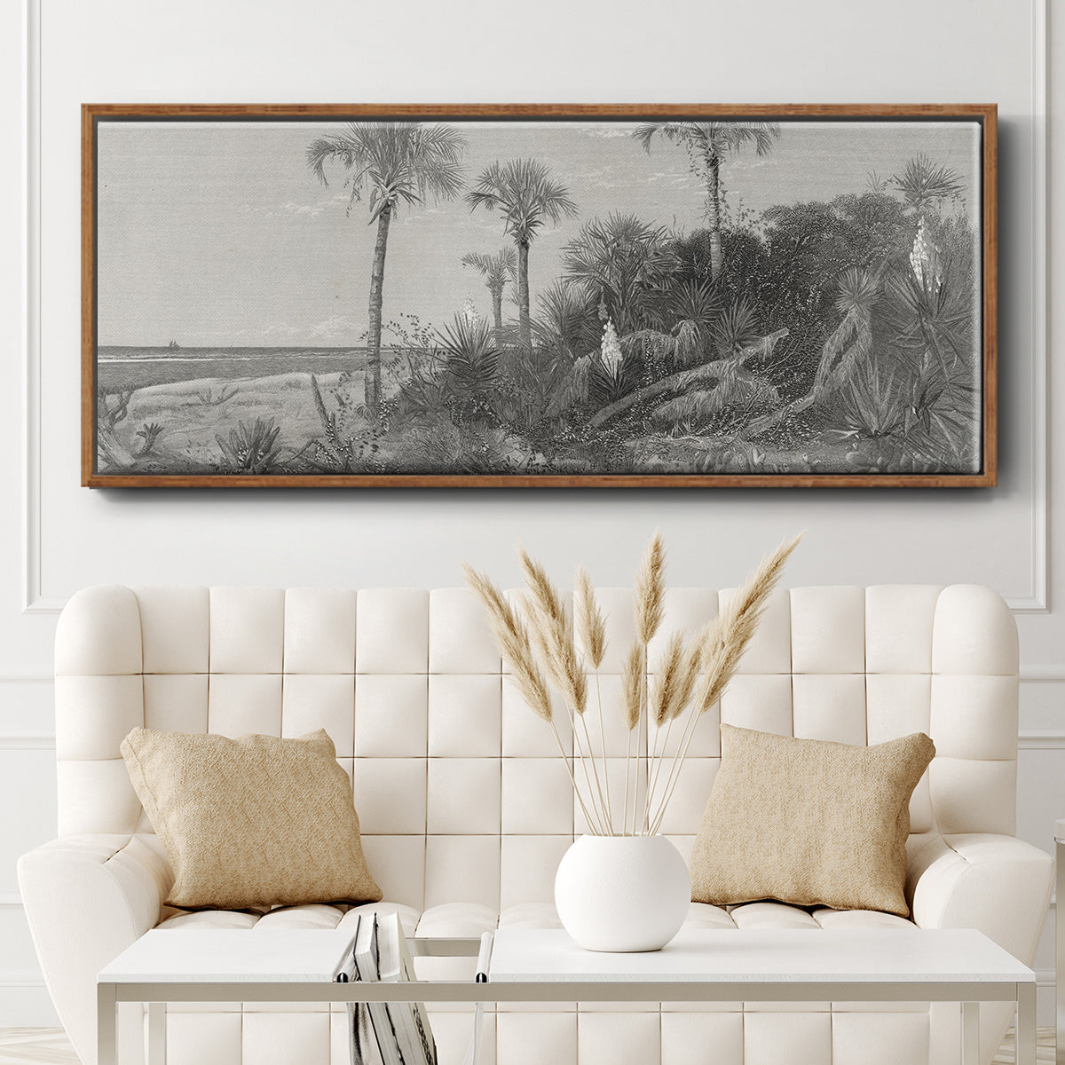 On the Coast of Florida - Floater Framed Canvas Print