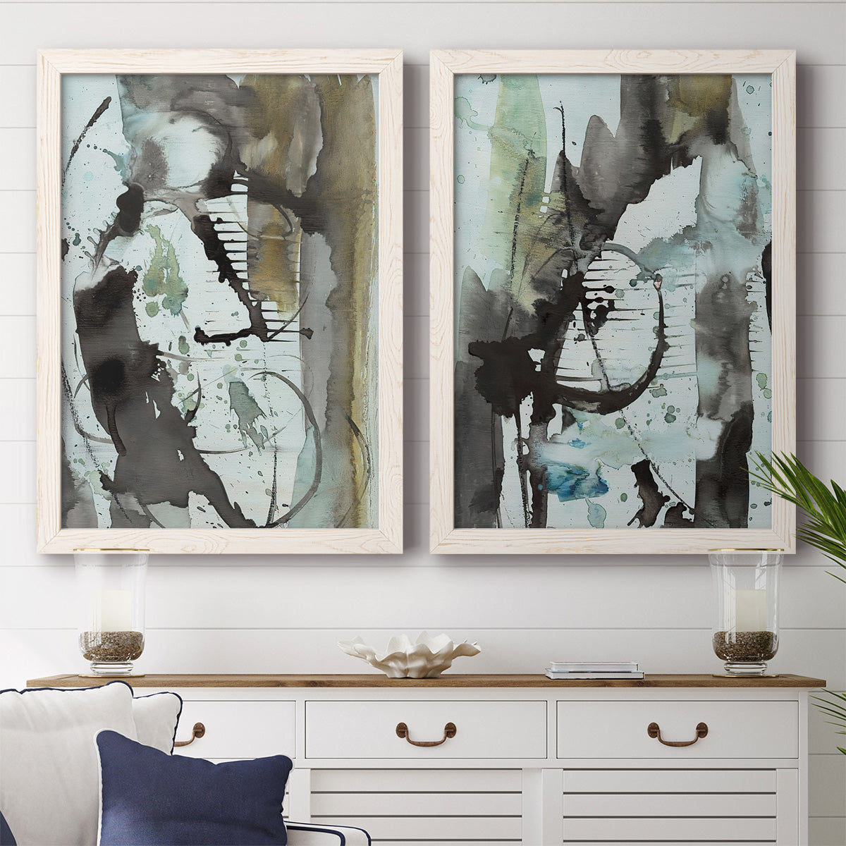 Lyrical Abstract I - Premium Framed Canvas 2 Piece Set - Ready to Hang