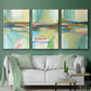 Radiant Horizon I - Framed Premium Gallery Wrapped Canvas L Frame 3 Piece Set - Ready to Hang