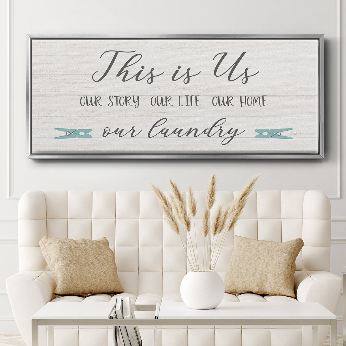 Us and Our Laundry - Floater Framed Canvas Print