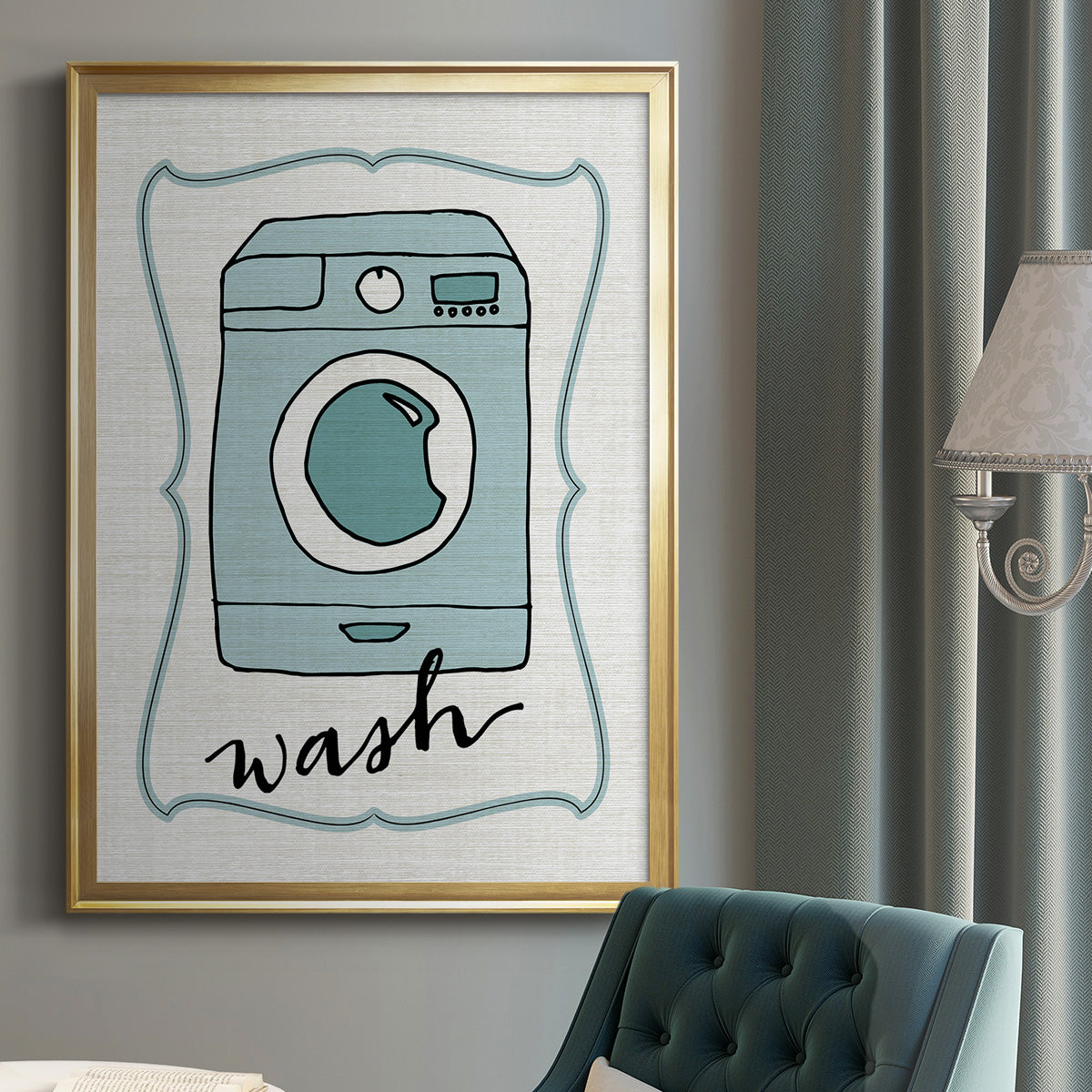 Wash - Modern Framed Canvas Print