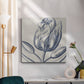Indigo Floral on Linen IV - Canvas Art Print