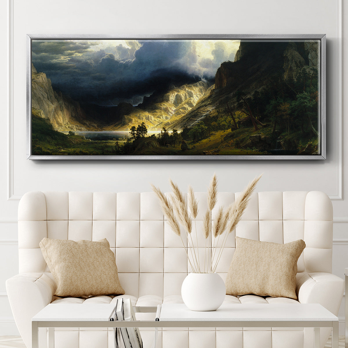 A Storm in the Rocky Mountains - Floater Framed Canvas Print