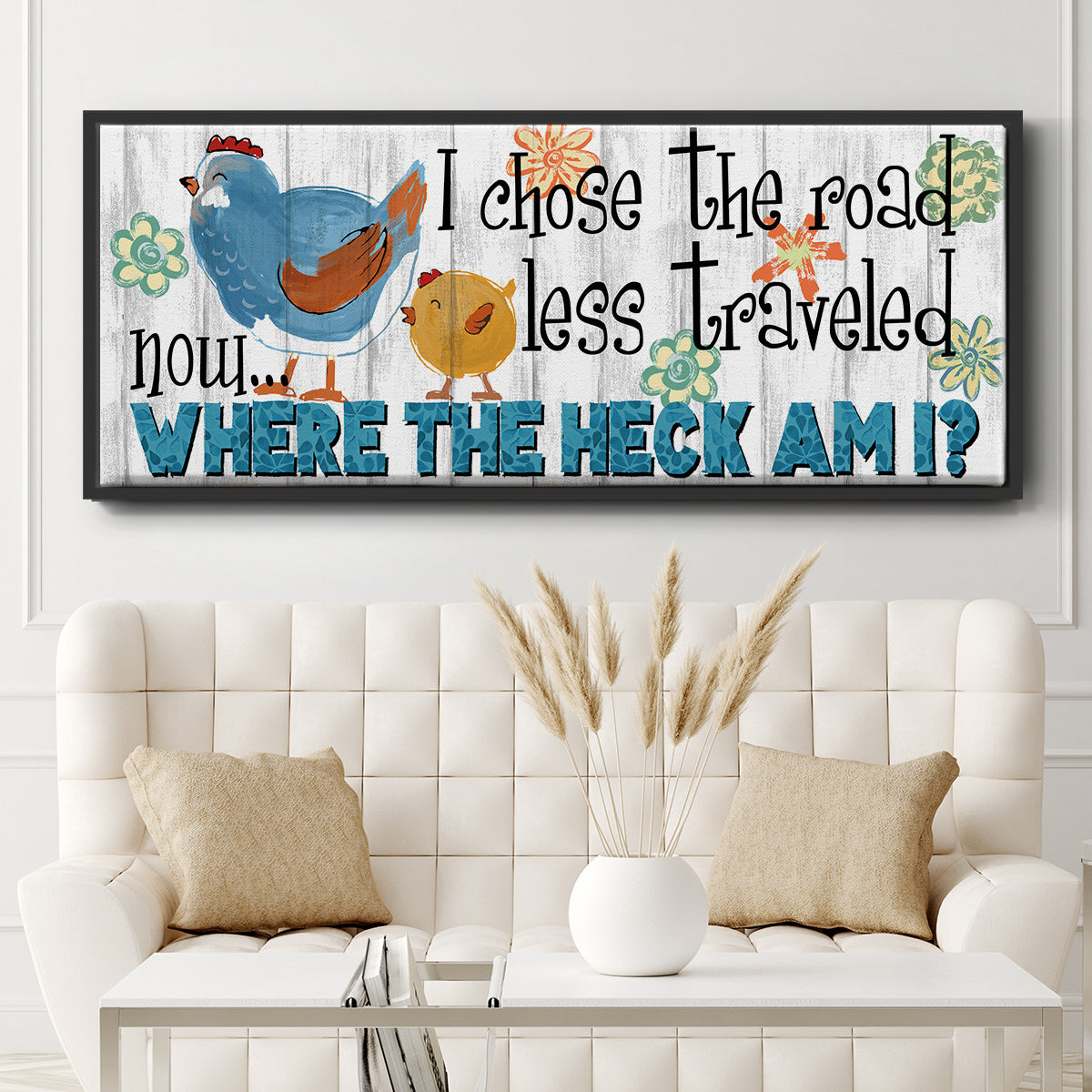 The Road Less - Floater Framed Canvas Print