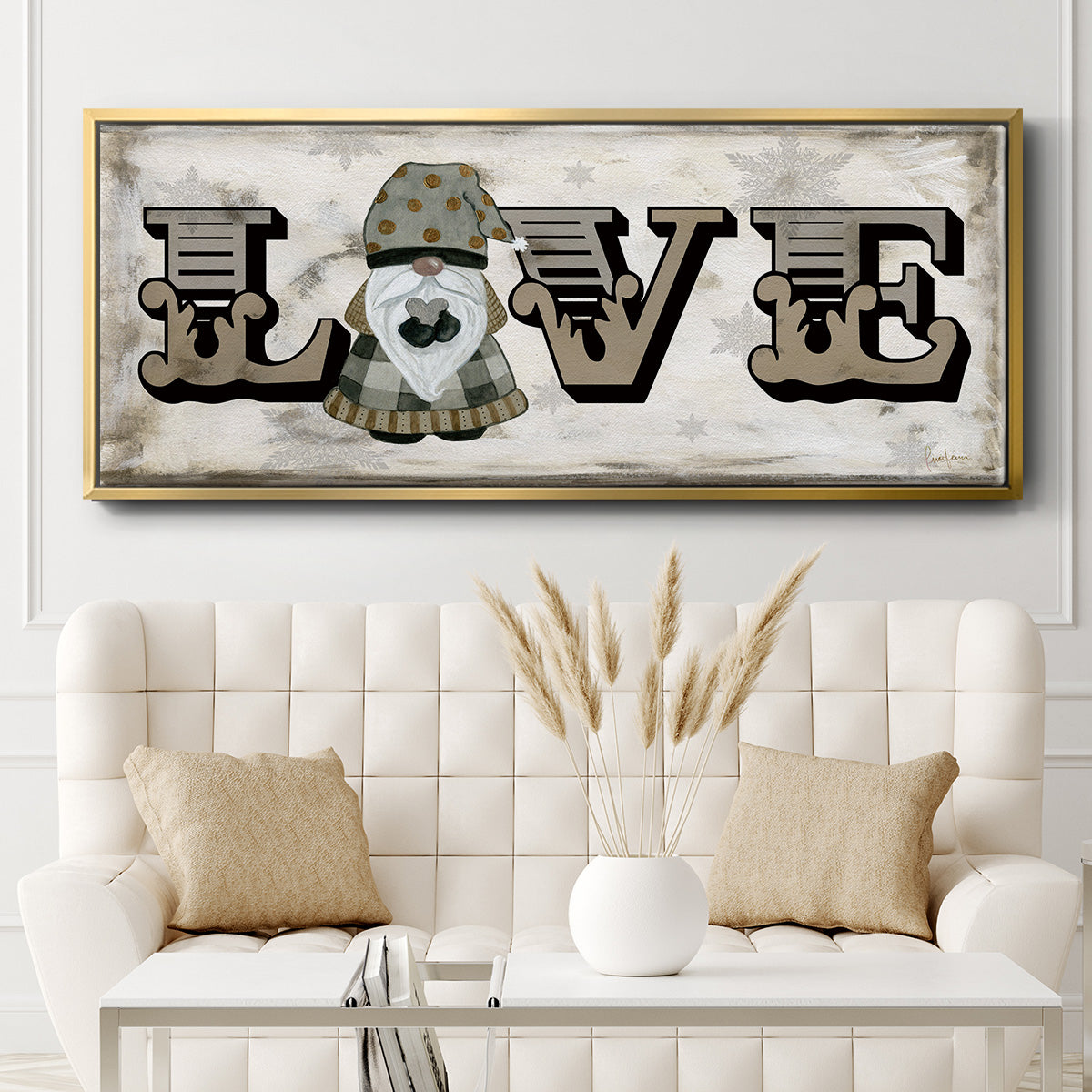 Winter Wonderland Friend Love - Floater Framed Canvas Print