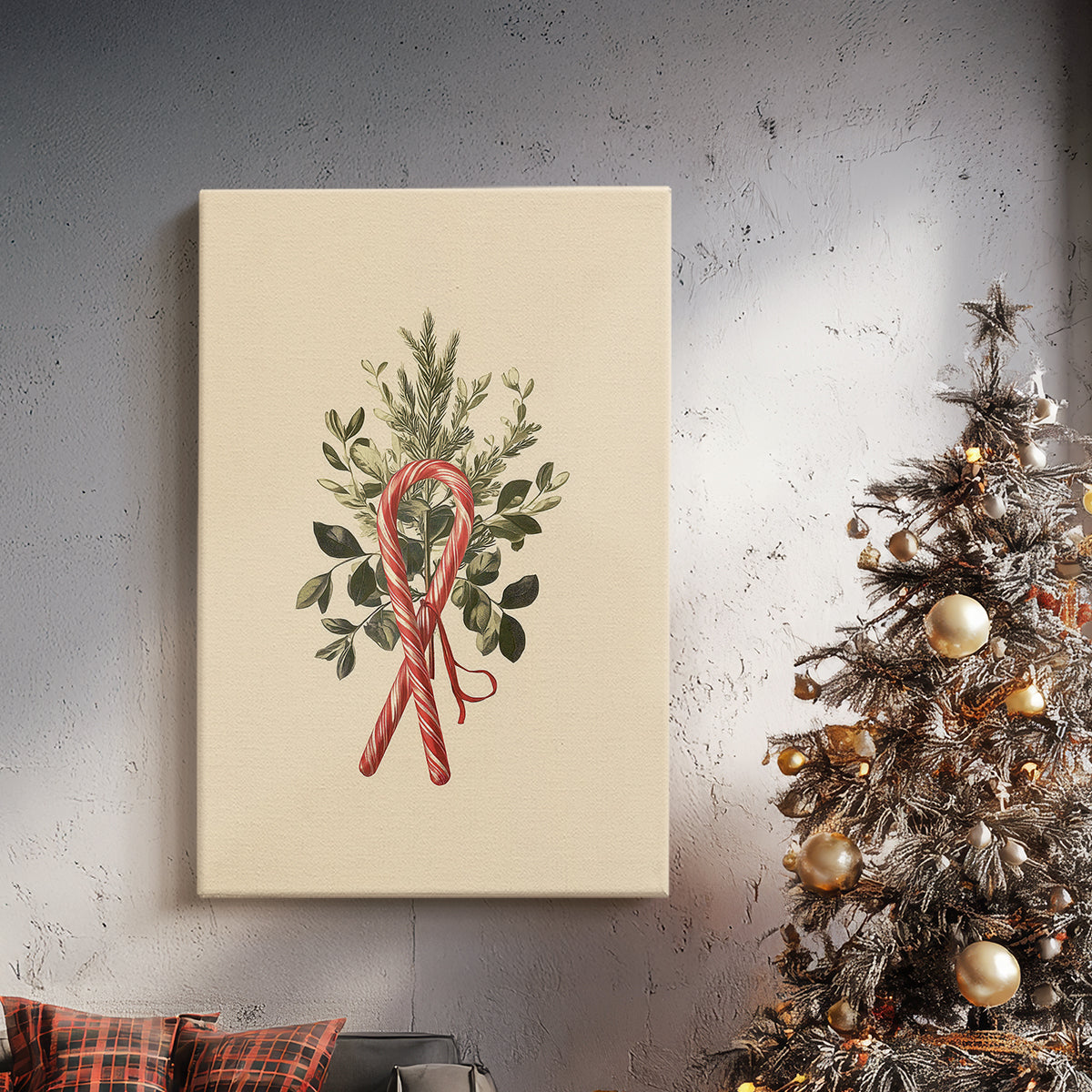 Midnight of Tinsel-Gold Star - Canvas Art Print