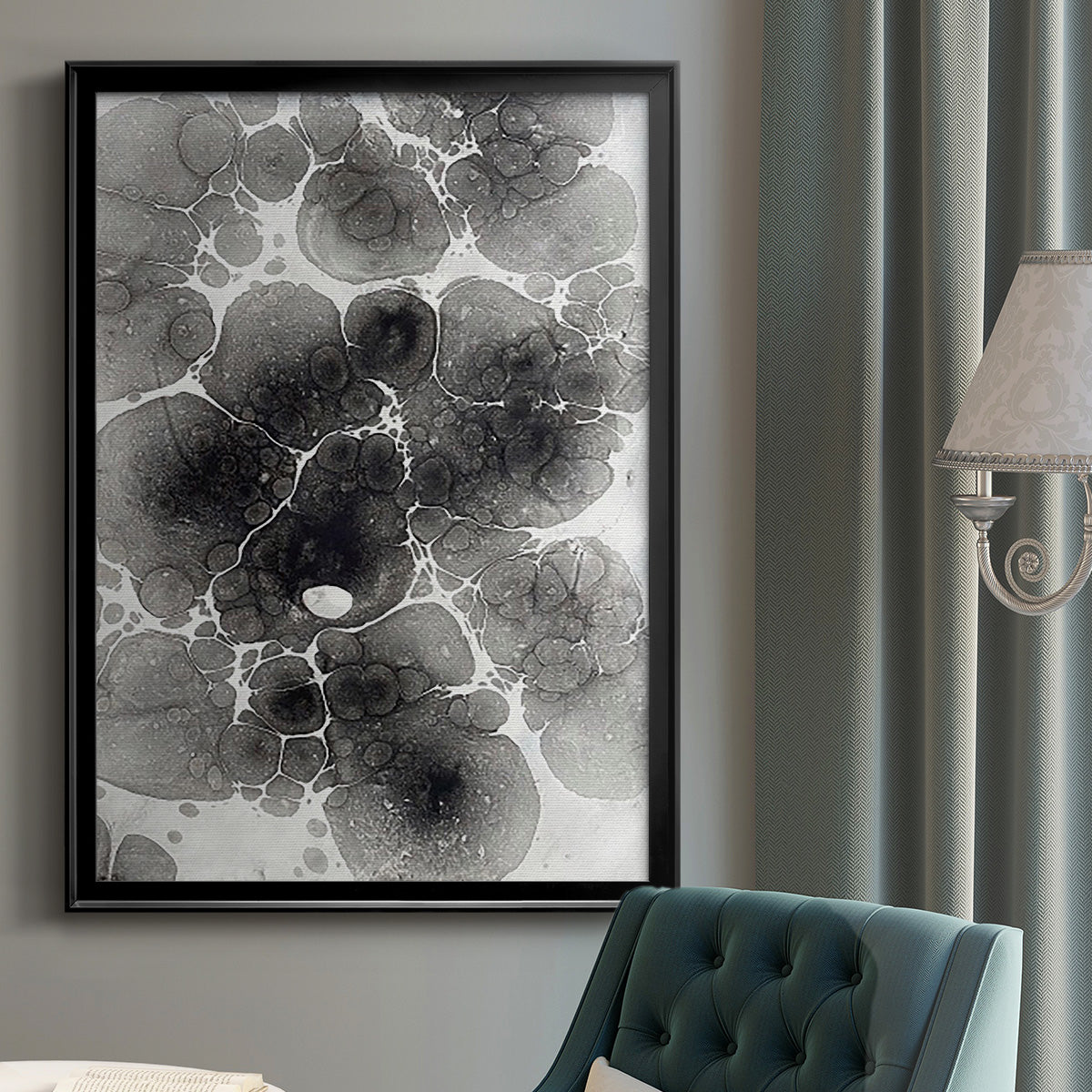 Marbling XIV - Modern Framed Canvas Print