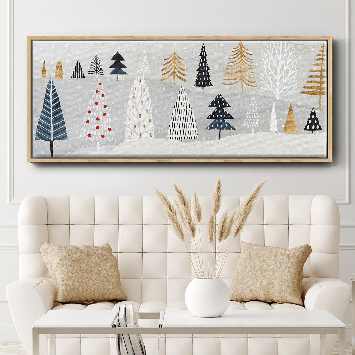 Christmas Chalet Collection D - Floater Framed Canvas Print