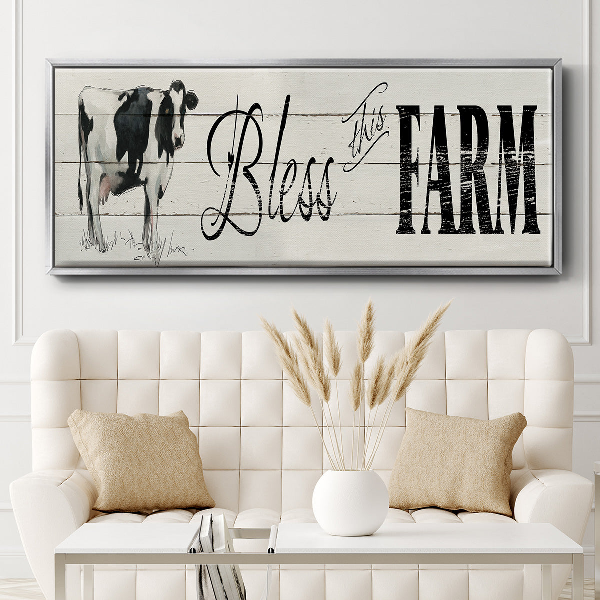 Bless This Farm - Floater Framed Canvas Print