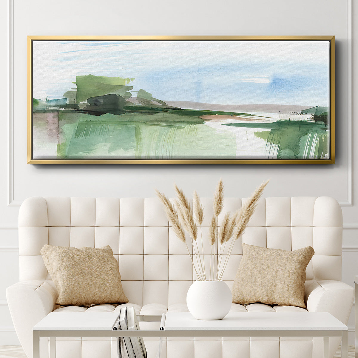 Abstract Wetland IV - Floater Framed Canvas Print