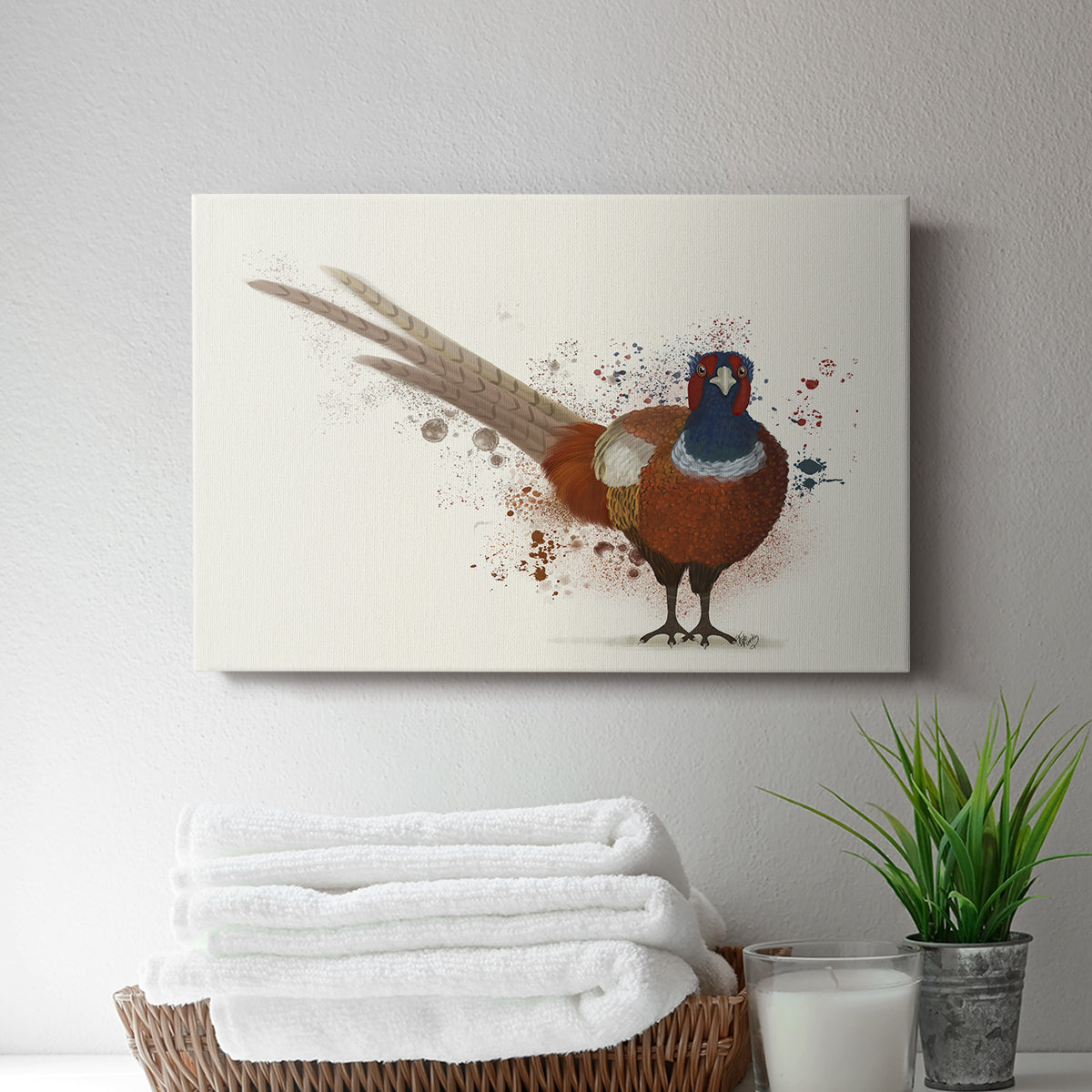 Pheasant Splash 7 - Canvas Art Print