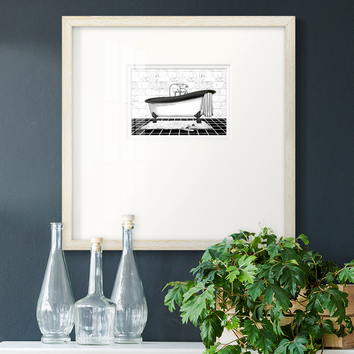 Modern Bath II Premium Framed Print Double Matboard