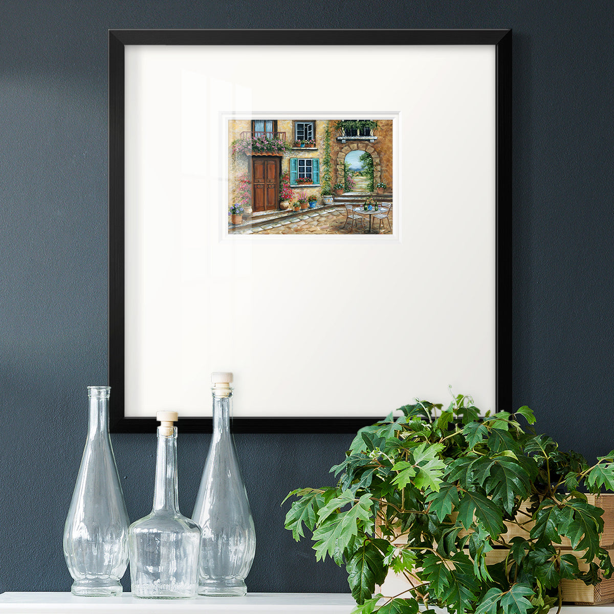 Tuscan Courtyard Premium Framed Print Double Matboard