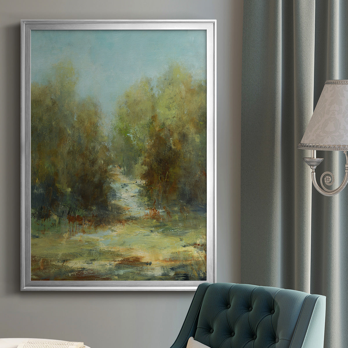 A Walk In The Woods - Modern Framed Canvas Print