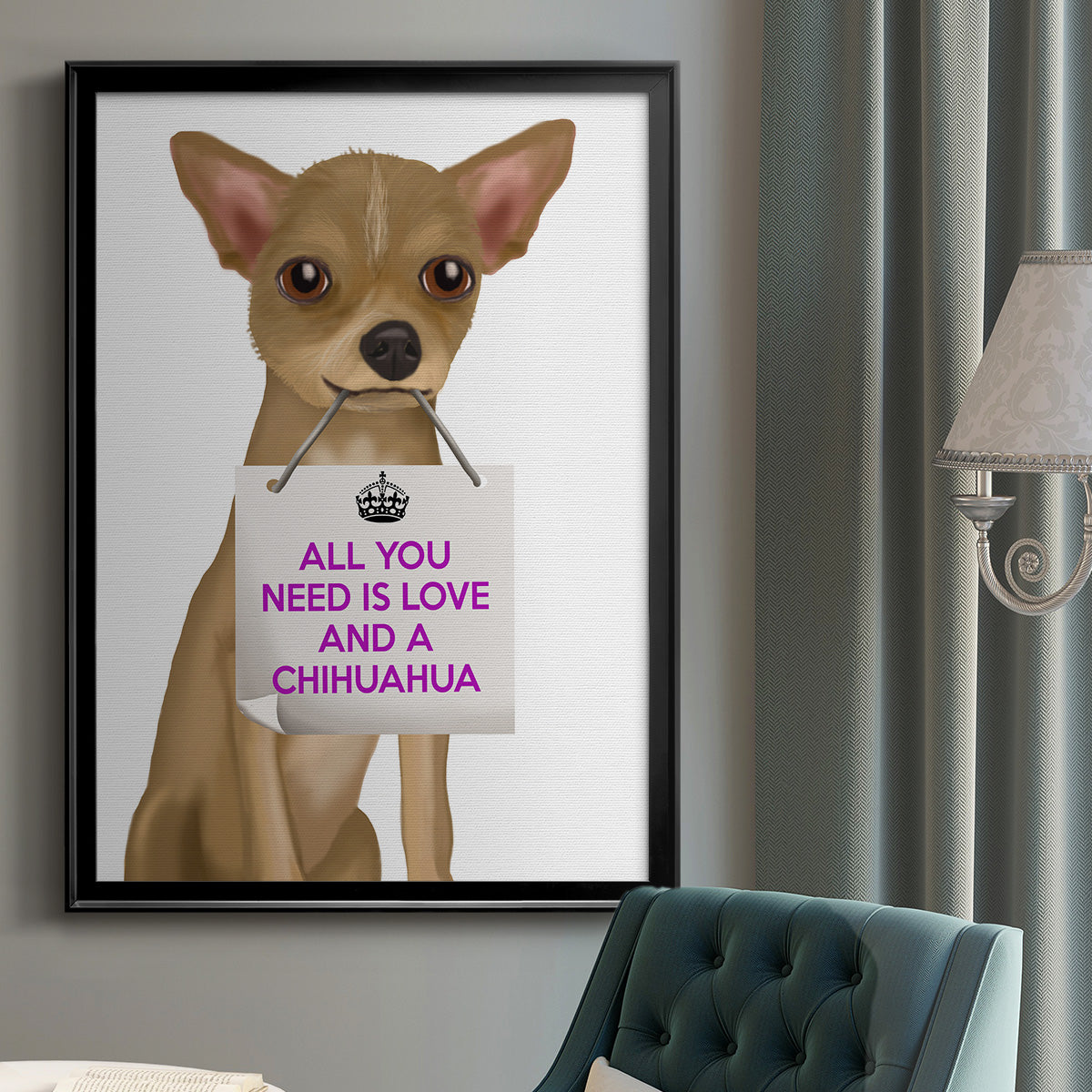 Love and Chihuahua - Modern Framed Canvas Print