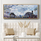 Saint Lazare Station in Paris, Arrival of a Train - Floater Framed Canvas Print