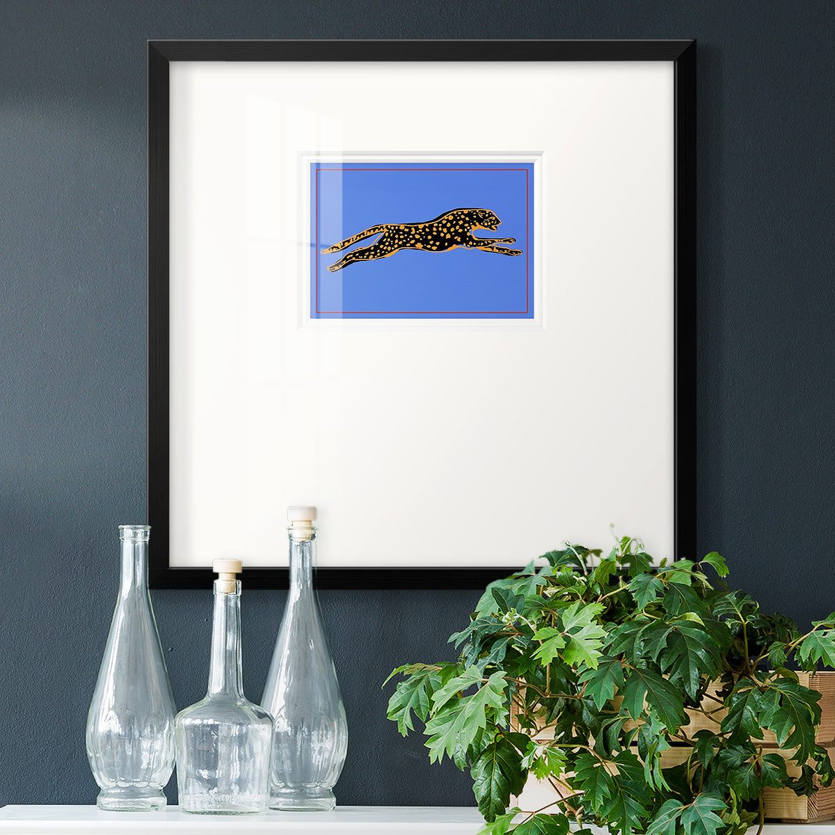 The Wild Leopard II Premium Framed Print Double Matboard