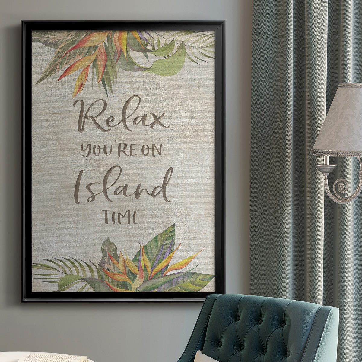 You're On Island Time - Modern Framed Canvas Print