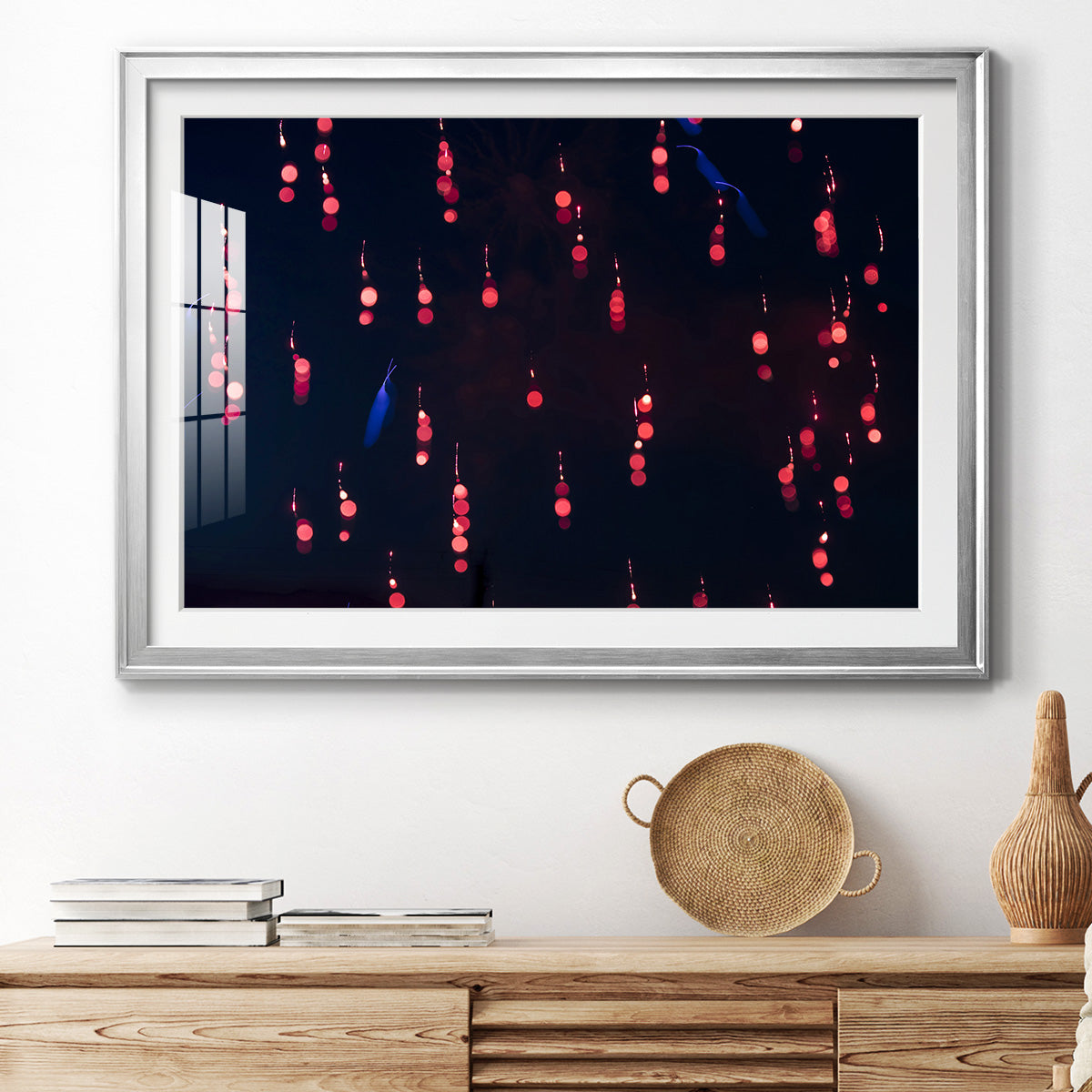 Crimson Constellation - Modern Framed Art Print