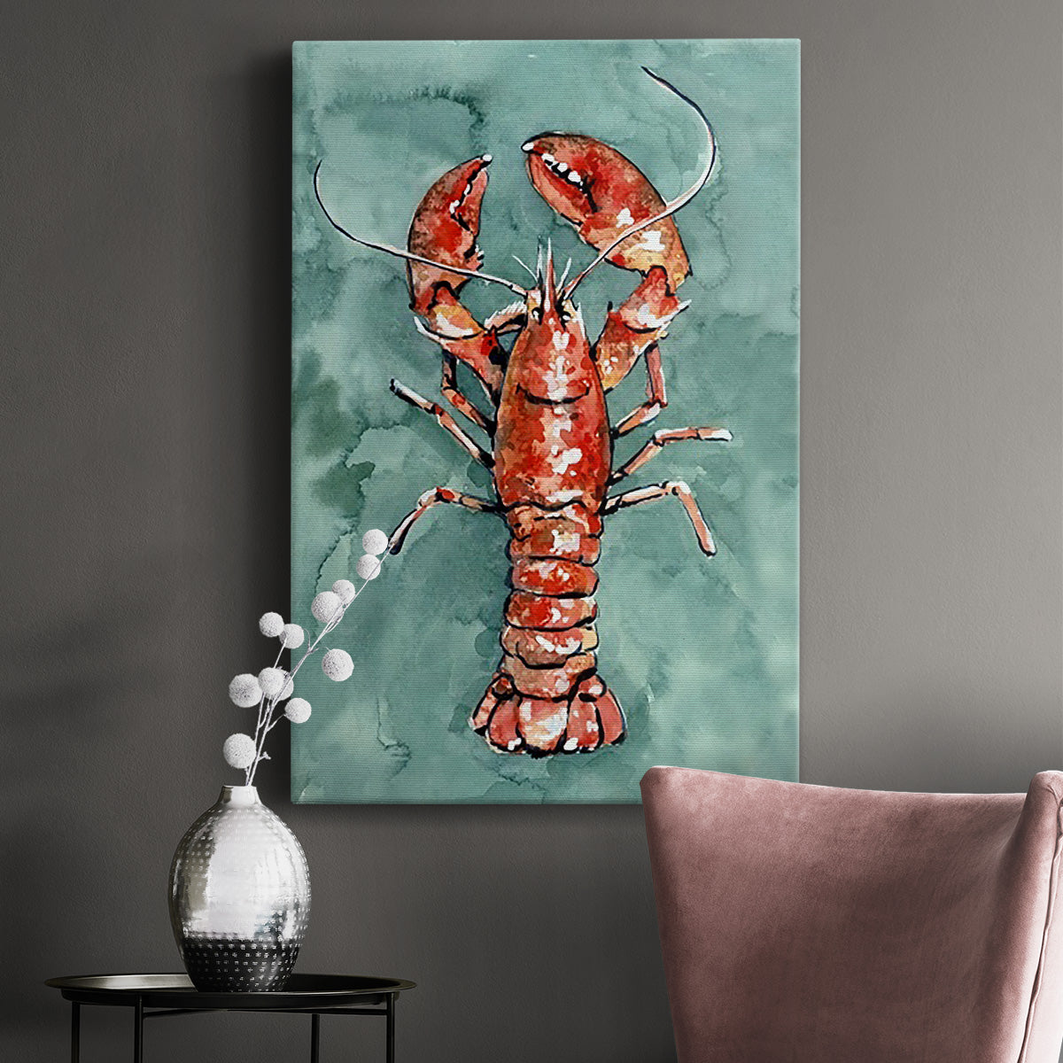 Aquatic Lobster I Premium Gallery Wrapped Canvas - Ready to Hang