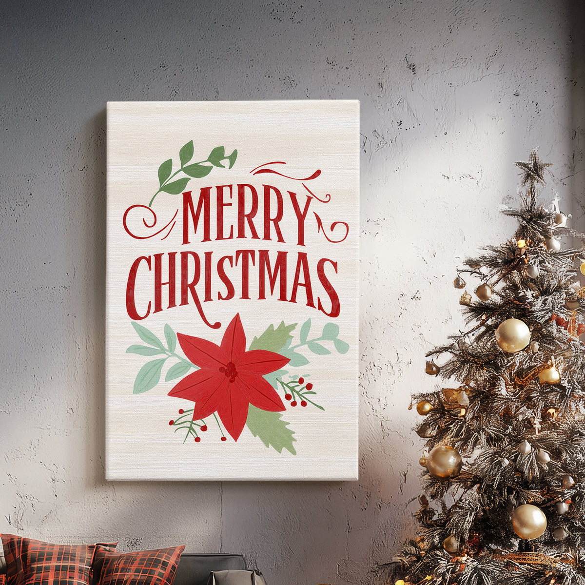 Holly-Red Cottage Green - Canvas Art Print