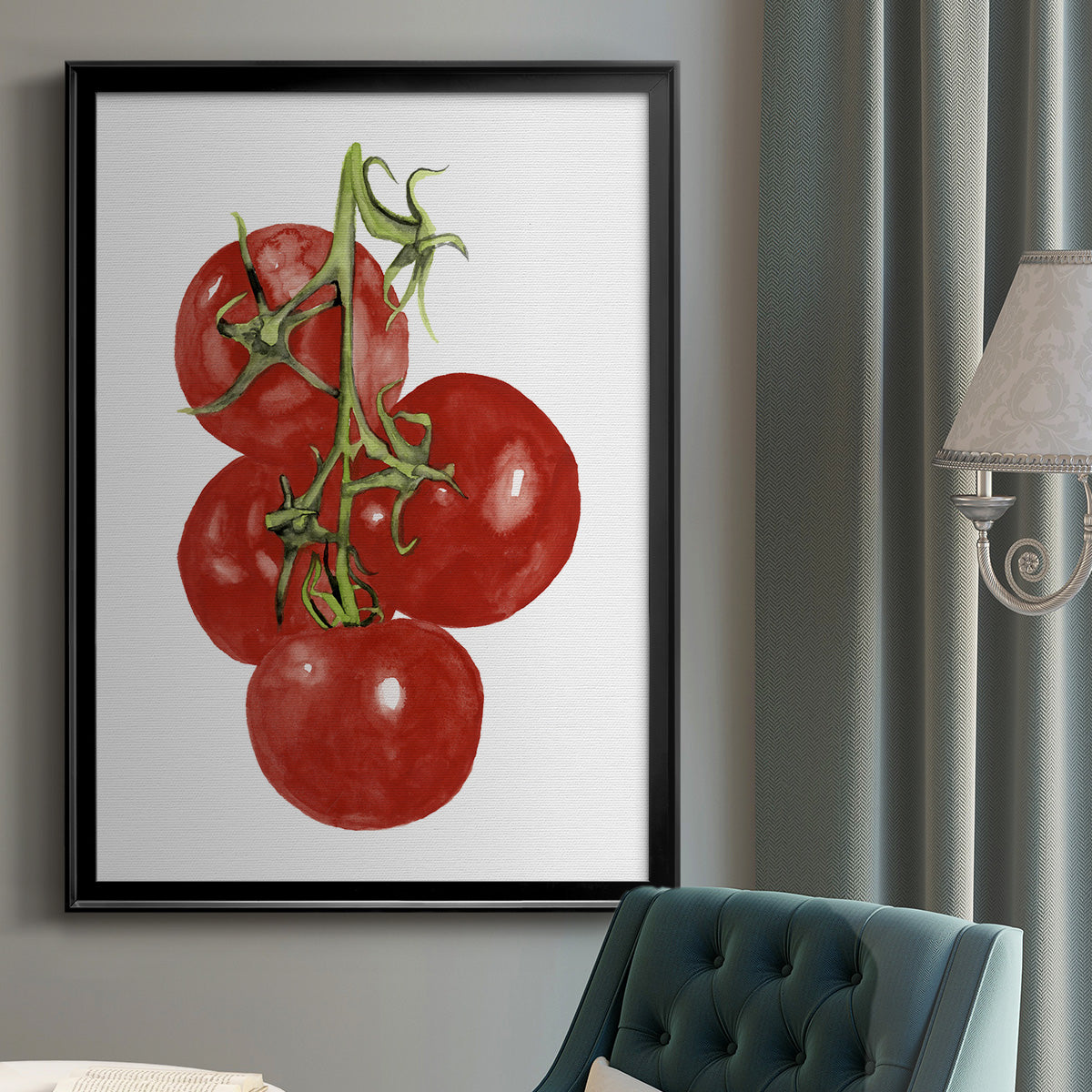 Watercolor Veggie IV - Modern Framed Canvas Print